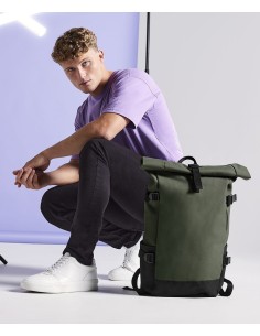 B-BG858-Block Roll-Top Backpack 2